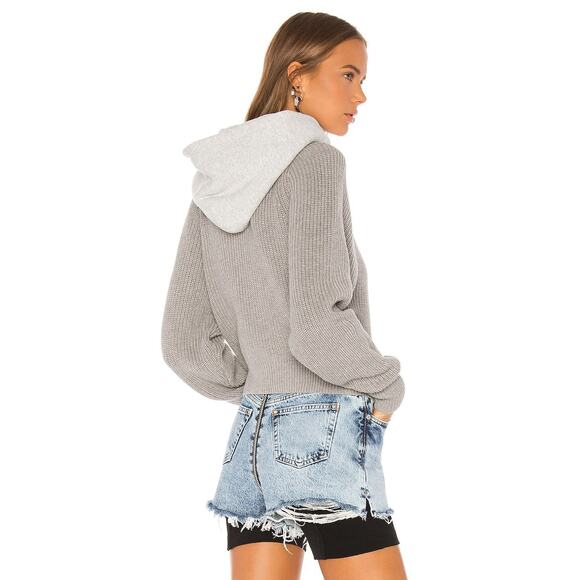 Alexander Wang Utility Layered Style Hoodie Sweater Pullover In Grey M $425 - Picture 4 of 11